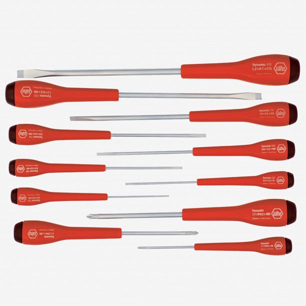 Wiha 51099 11 Piece Dynamic Grip Slotted/Phillips Screwdriver Set