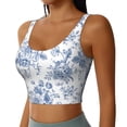 thumbnail image 2 of Goofa Rose Flowers Printed Sports Bras for Women, High Impact Running Bra Workout Crop Tank Tops Longline Sports Bra Push up-, 2 of 9