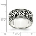 thumbnail image 2 of 925 Sterling Silver Solid Polished Oxidized Antiqued Band Size 8 9mm Wide Ring for Women and Men, 2 of 2