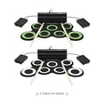 thumbnail image 2 of Batterie Électronique Mono Portable Alimentée par USB avec 7 Pads en Silicone, Haut-Parleur et Basses Intégrés, 5 Tonalités, 8 Démos, 3 Rythmes, Entrée Casque/mp3, Fonction d'Échange Caisse Claire-Salopette, Inclut des Baguettes de Batterie,, 2 of 6