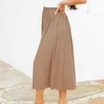 thumbnail image 4 of Generic Women's Flowy Midi Skirt Summer Pleated High Waisted Casual Button Front Skirts, 4 of 7