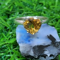Natural Citrine 925 Sterling Silver Ring Jewelry