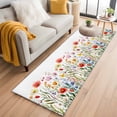 thumbnail image 3 of Spring Watercolor Area&nbsp;Rug 2x6ft Colorful Flower Wildflower Green Leaf Non-Slip&nbsp;Washable Square&nbsp;Rugs Soft Felt Indoor Floor Mat for Bedroom Kitchen Living Room Bathroom, 3 of 9