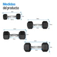 thumbnail image 2 of Set Mancuernas Hexagonales Tayga Par 5lb, 10lb, 15lb y 20lb, Pvc color negro., 2 of 6
