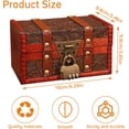 thumbnail image 2 of Cofre del tesoro pirata Caja de madera vintage, pequeños cofres del tesoro de madera, mini cofre del tesoro de madera, caja del tesoro de madera retro con tapa, para almacenamiento y decoración, 2 of 5