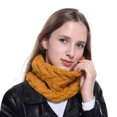 thumbnail image 2 of Prolriy Neck Warmer Warm Neck Crochet Knit Cowl Ring Women Thick Circle Scarves Chunky Scarf for Women Yellow, 2 of 3
