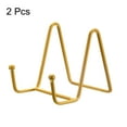 thumbnail image 3 of Unique Bargains 2Pack 3Inch Plate Stand for Display Iron Easel Plate Holder for Photo Gold, 3 of 5