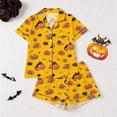 thumbnail image 2 of OOOUM Girls Button Down Loungewear Set Kids Short Sleeve Shorts Lounge Set Toddler Holiday Two Piece Outfits 4-5 Years, 2 of 9