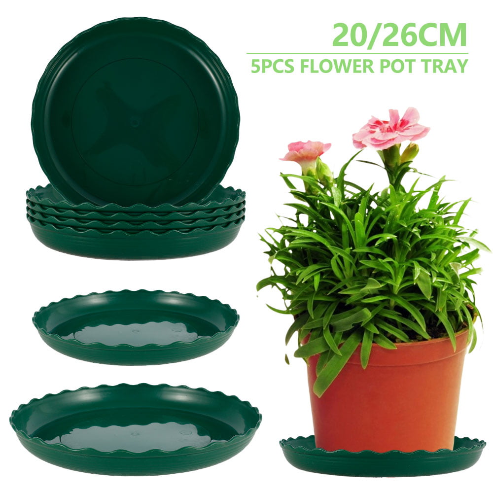 Heavy Duty Green Deep Saucer for Plant Pots 10" 250mm 