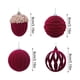 thumbnail image 4 of Uuiauoio 4-Piece Electroplated Christmas Ornament Set Velvet Design, Vintage Style Tree Pendants with Metal Hangers for Holiday Home Decor and Festive Display, 4 of 9