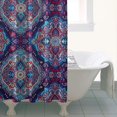 thumbnail image 5 of Small Stall Narrow Shower Curtain 36"W x 72"L – Tropical Bohemian Leaves, Mid-Century Abstract Boho Botanical Bathroom Decor, Vintage Floral Palm Leaf Pattern, Rustic Tribal Folk Style, 5 of 5