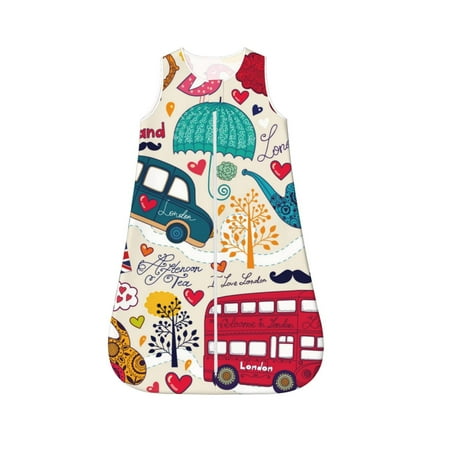 

Cauagu London Symbols for Infant Wearable Blanket Unisex Girl Boy Swaddle Transition Sack - Newborn Essentials Sleep Clothes-Medium