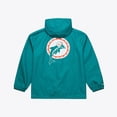 thumbnail image 2 of Men's Mitchell & Ness Aqua Miami Dolphins Coaches Full-Snap Hooded Windbreaker Jacket, 2 of 4