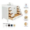 thumbnail image 3 of ARIEL Cambridge 42 Inch White Bathroom Vanity with Sink, Solid Wood, Carrara White Quartz Countertop, 1.5-Inch Edge, Single Rectangular Undermount Sink, 2 Soft Closing Doors, 9 Drawers, 3 of 8