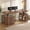 Brown, variant on Standing Desk with 3 Wood Drawers, Farmhouse Computer Desk with Power Outlets & Open Shelves, 63" Height Adjustable Home Office Desk, Stand Up Desk with Storage, White