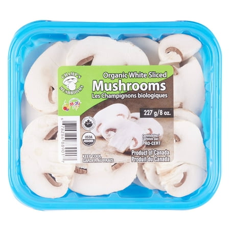 Fresh Organic White Sliced Mushrooms, 8 oz