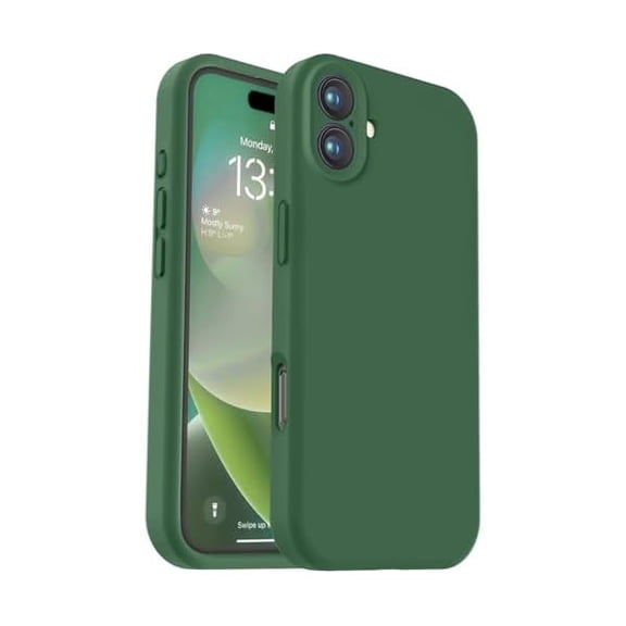 Eryueer Compatible with iPhone 16 Plus Case, Liquid Silicone Upgrade [Camera Protection] [Soft Anti-Scratch Microfiber Lining] Shockproof Phone Case for iPhone 16 Plus 6.7 inch - Green