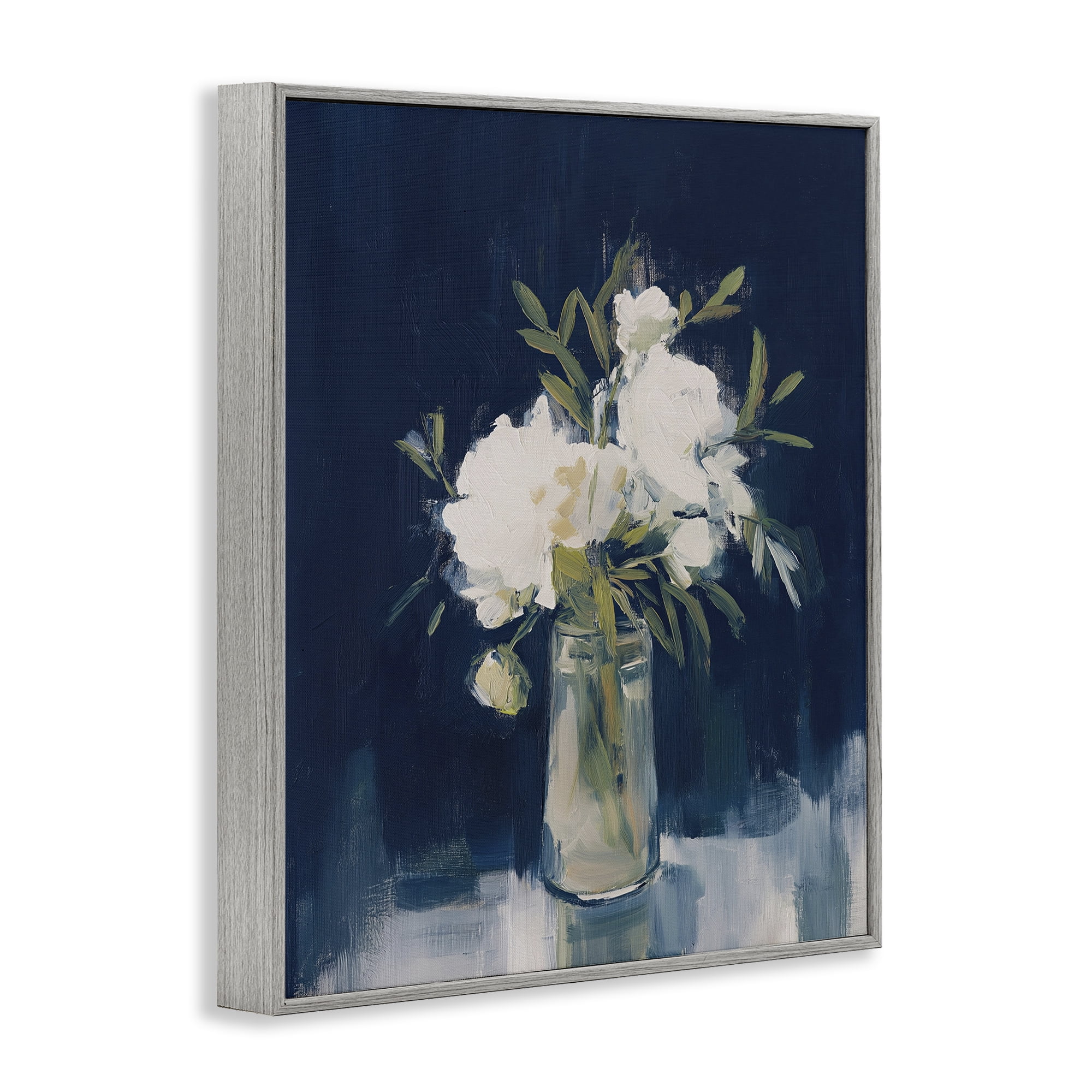 Stupell Industries Peonies On Blue Mirage Gray Framed Giclee Art, design by Svetlana Aleynikova