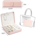 thumbnail image 2 of Joyero, joyero para niñas, regalos para adolescentes, joyero de cuero grande, almacenamiento de joyas para pendientes, caja de collar, joyería para mujeres, 2 of 7