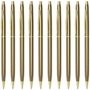 Cambond Ballpoint Pens Fancy Pens - Black Ink Bulk Pens 1.0 mm Medium Point Retractable Metal Pen Comfortable Writing for Men Women Police Uniform Office Business, 10 Pack (Rose Gold)