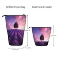 thumbnail image 2 of Lsque Lavender Field Sunset Pattern Telescopic Pencil Bag Pen Holder Stationery Case, Stand-up Retractable Transformer Bag Organizer, 2 of 6