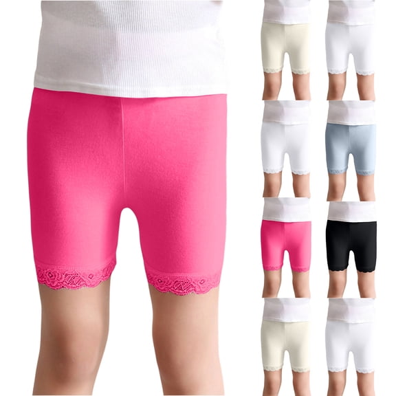 Girls High Waisted Athletic Biker Shorts - Kids Yoga Dance Gymnastics Comfy Workout Shorts