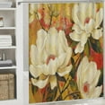 thumbnail image 6 of RUIYC Flowers Floral Prints Brown Pictures Waterproof Shower Curtain Multiple Sizes Home Bathroom Decoration White, 6 of 7