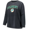thumbnail image 2 of Women's Fanatics  Charcoal Miami Dolphins Acid Wash Raglan Pullover Sweatshirt, 2 of 3