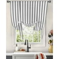 thumbnail image 3 of Black Stripes Tie Up Curtains for Kitchen Bathroom Bedroom Windows 63 Inch Length, Geometric Vertical Linens Modern Minimalism Balloon Drape Curtains Shade Rod Pocket Drapery Curtain Panel, 46"x63", 3 of 7