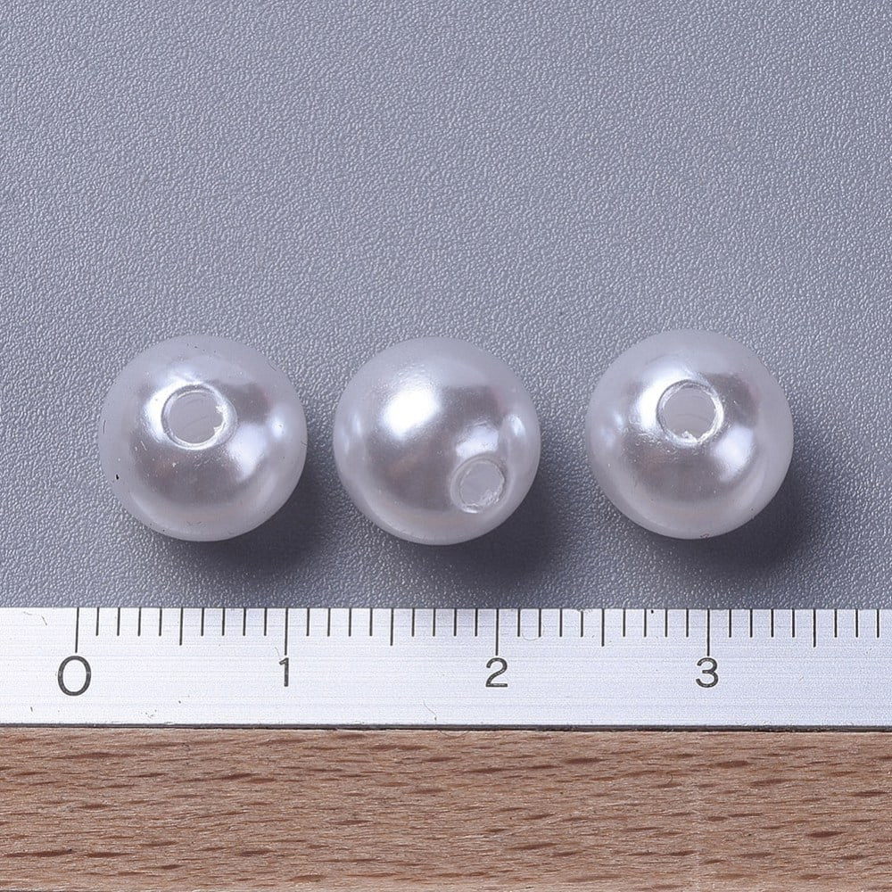 Imitated Pearl Acrylic Beads Round Snow 10mm Hole: 2mm about 1000pcs/500g