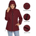 Womens Rain Jackets Waterproof Windbreaker Lightweight Portable Coat ...