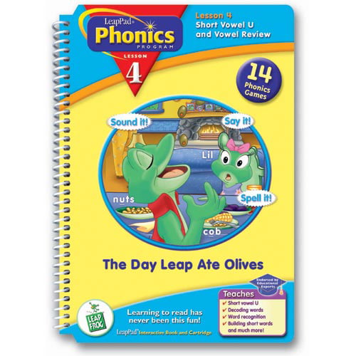 LeapFrog LeapPad Phonics Lesson 4 Day Leap ATE Olives Learning Book & Cartridge for sale online 
