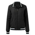 thumbnail image 4 of MIASHUI Veste Bomber Femme Légère Veste Zippée Manteau Bomber Décontracté, Noir, TG, 4 of 5