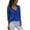 Blue, variant on Womens Plus Size Solid Top and Blouse Lapel V Neck 3/4 Sleeve Shirts Elegant Casual Loose Tunic Tees Blue XXXXXXL