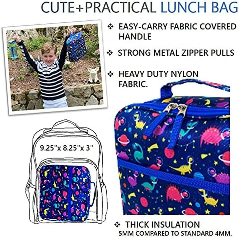  kinsho Bento Lunch Box. Insulated Bag, Water Bottle & Ice Pack  Set for Kids, Toddlers, Girls. 5 Portion Sections, Removable Tray,  Pre-School Toddler Daycare Lunches, Snack Container, Aqua Cat Mermaid 