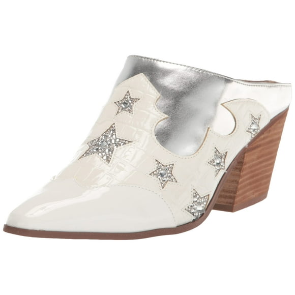 Betsey Johnson Women's DENNISS Mule, White Multi, 10