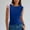 Blue, variant on Women's Double Lined Tank Tops Boat Neck Sleeveless Fitted Basic Going Out Casual Cropped Tank Shirts