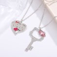 thumbnail image 4 of Collar con forma de corazón de niña con un lindo gato KT, colgante de llave con diamantes de imitación de Hello Kitty súper lindo japonés, collar de aleación con un gato japonés, 4 of 5