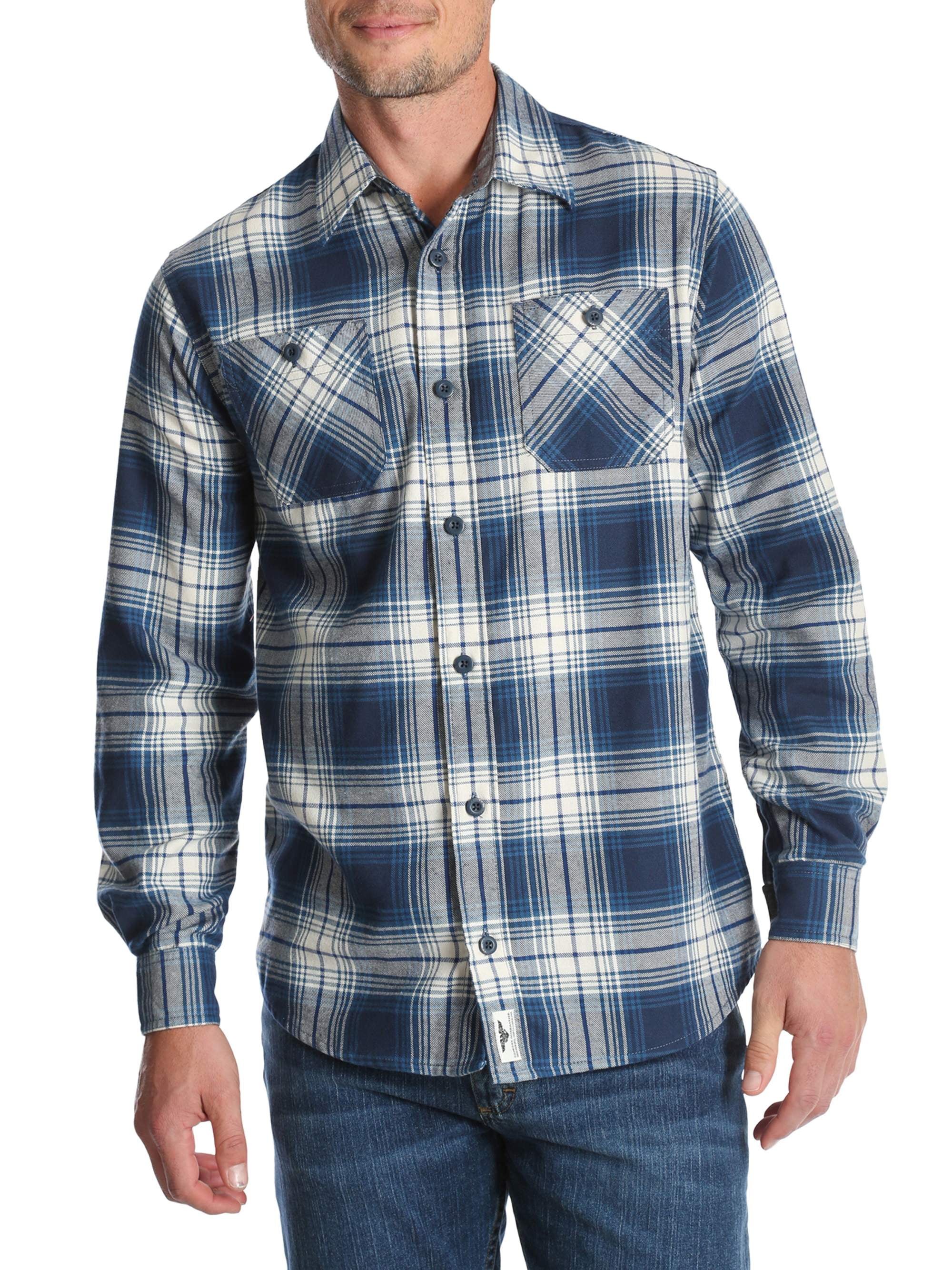 Wrangler Men's and big & tall long sleeve wicking flannel shirt, up to