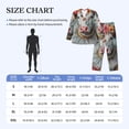 thumbnail image 4 of Picia Vintage Colorful Floral Cow Pattern Men’s Long-Sleeve Sleepwear Set - Soft 2-Piece Loungewear with Pockets, Comfy PJs for Relaxing Nights-Medium, 4 of 7