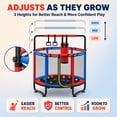 thumbnail image 4 of 55” Toddler Trampoline for Kids with Enclosure, Kids Trampoline, SEGMART Indoor Trampoline, Small Trampolines for Kids, Mini Trampoline with Sandbag, Rings, Ocean Balls, Gifts for Boys, Girls, 4 of 7