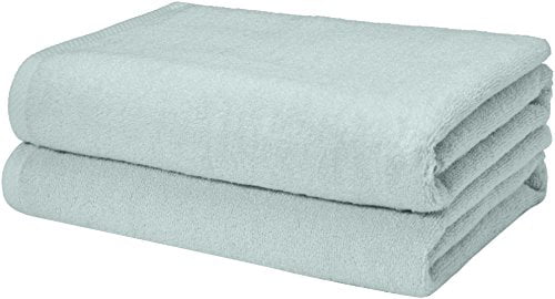 Set of 2 100% Cotton Ice Blue Basics Quick-Dry Bath Towels