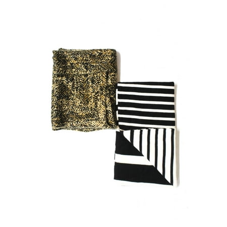 

Pre-owned|Kate Spade Michael Kors Womens Striped Herringbone Cowl Scarf Lot 2
