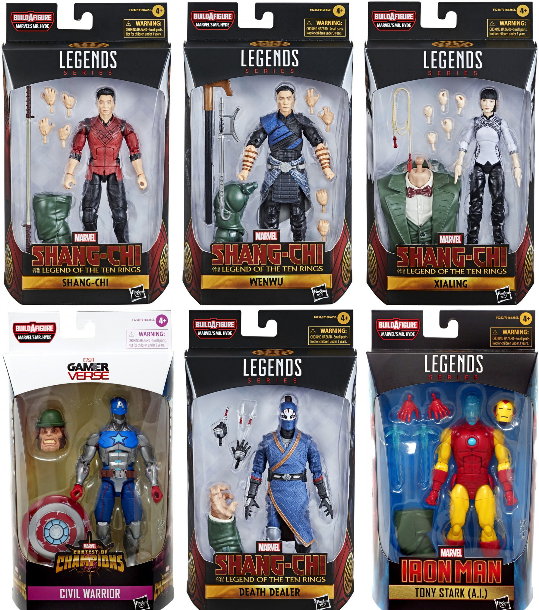 Marvel Legends My Hyde BAF Wave set of 6 action figures and BAF parts 