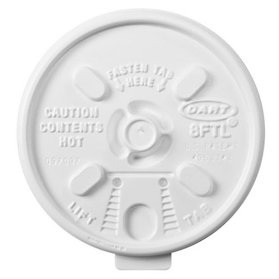 Lift N' Lock Plastic Hot Cup Lids, Fits 6 Oz To 10 Oz Cups, White, 1,000/carton | Bundle of 5 Cartons