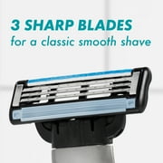 Gillette Mach3 Razor Men 3 Blade Manual Razor ,1 Handle and 2 Blade Refills ,Silver
