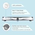 thumbnail image 3 of Linear Shower Drain with Tile Insert Grate Professional Brushed Stainless Steel Rectangle Shower Floor Drain Linear Drain with Leveling Feet Hair Strainer, 3 of 8