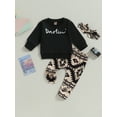 thumbnail image 2 of GXFC Toddler Girl Fall Outfits Clothes 6M 1T 2T 3T Kids Girl Long Sleeve Sweatshirt and Geometric Pattern Pants and Headband 3Piece Casual Autumn Clothing for Children Girl, 2 of 9