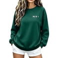 thumbnail image 5 of KEGIRLOM Oversized Halloween Sweaters for Women, Black Cat, Ghost, Pumpkin Print, Long Sleeve, Crew Neck, Halloween Outfits Green, 5 of 6