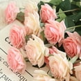 thumbnail image 2 of Artificial Roses Real Touch Single Stem Fake Roses Silk Realistic Bouquet Flowers Arrangements Home Office Garden Grave Party Wedding Decoration, 2 of 8